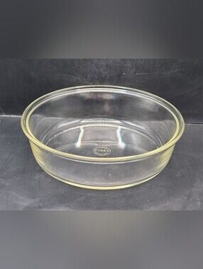 Vintage Early Pyrex Clear Glass Round Baking Dish Casserole Pie Quiche Pan 1133